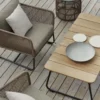 Nolli soffbord Svart/teak 140 x 70 cm