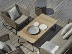 Nolli soffbord Svart/teak 140 x 70 cm