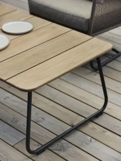 Nolli soffbord Svart/teak 140 x 70 cm