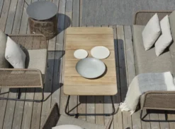 Nolli soffbord Svart/teak 140 x 70 cm