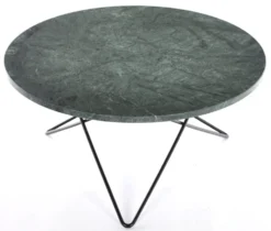 O Table soffbord Indigo grön, svartlackerat underrede