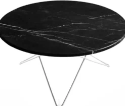O Table soffbord Marquina svart marmor, rostfritt underrede