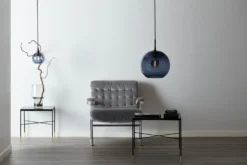 Pendel Gloria Ø38 svartstruktur/blått glas
