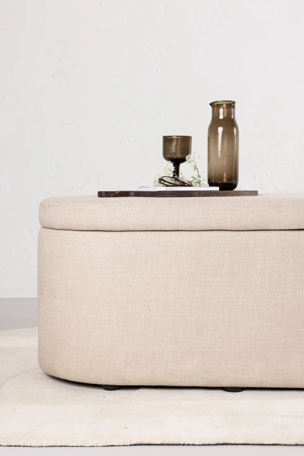 Potenza Ottoman 130 x 47 x 50 Offwhite