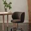 Rico Dining w. Hjul Soft Bouclé – Mörkbrun Stol