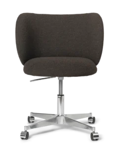 Rico Dining w. Hjul Soft Bouclé – Mörkbrun Stol