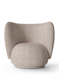 Rico Lounge Confetti Bouclé – Ljusgrå Stol