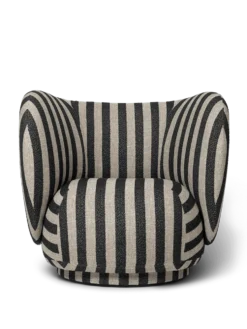 Rico Lounge Swivel Louisiana – Sand/Svart Stol