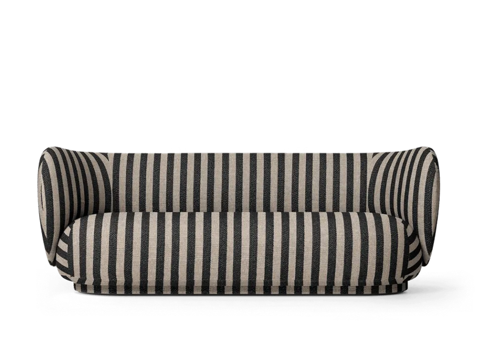 Rico 3-sits Louisiana – Sand/Svart Soffa