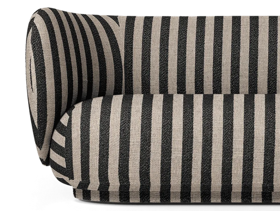 Rico 3-sits Louisiana – Sand/Svart Soffa
