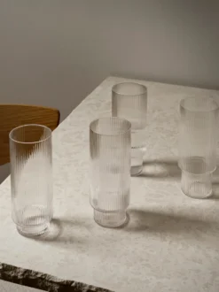 Ripple långt Drink-glas – Set om 4