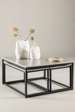 Solna Soffbord Bord 1: 80 cm Bord 2: 73 cm x Bord 1: 80 Bord 2: 38 cm Grå