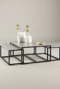 Solna Soffbord Bord 1: 80 cm Bord 2: 73 cm x Bord 1: 80 Bord 2: 38 cm Grå