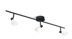 Spotlightskena Cut 3 lampor svart/opal glas