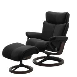 Stressless Magic S fåtölj & pall Signature base