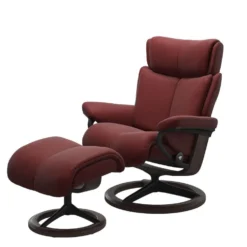 Stressless Magic S fåtölj & pall Signature base