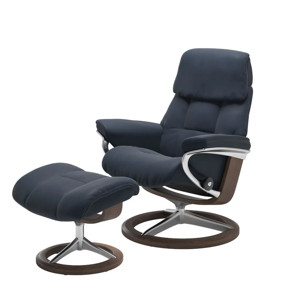 Stressless® Ruby fåtölj & pall signature