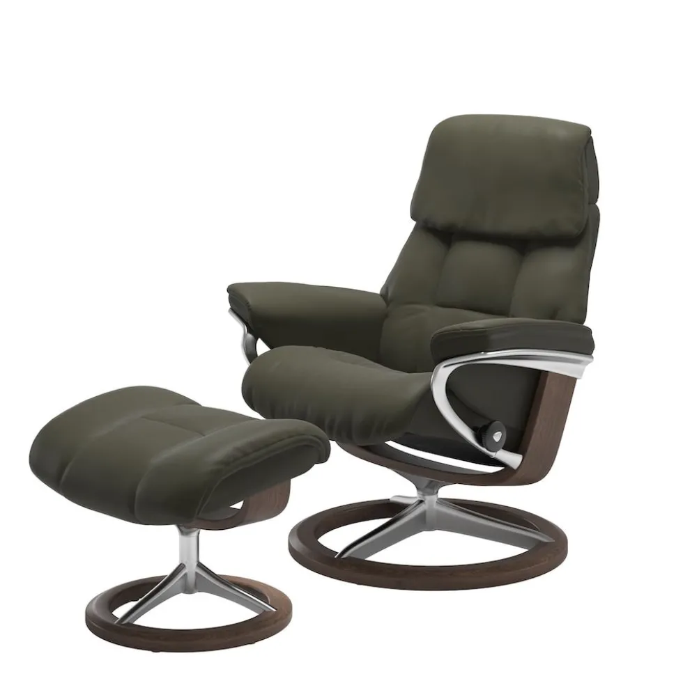 Stressless® Ruby fåtölj & pall signature