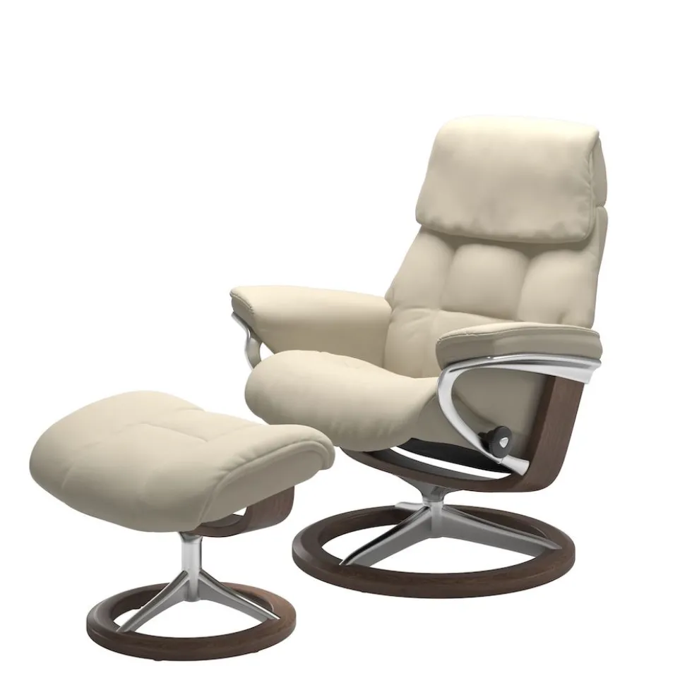Stressless® Ruby fåtölj & pall signature