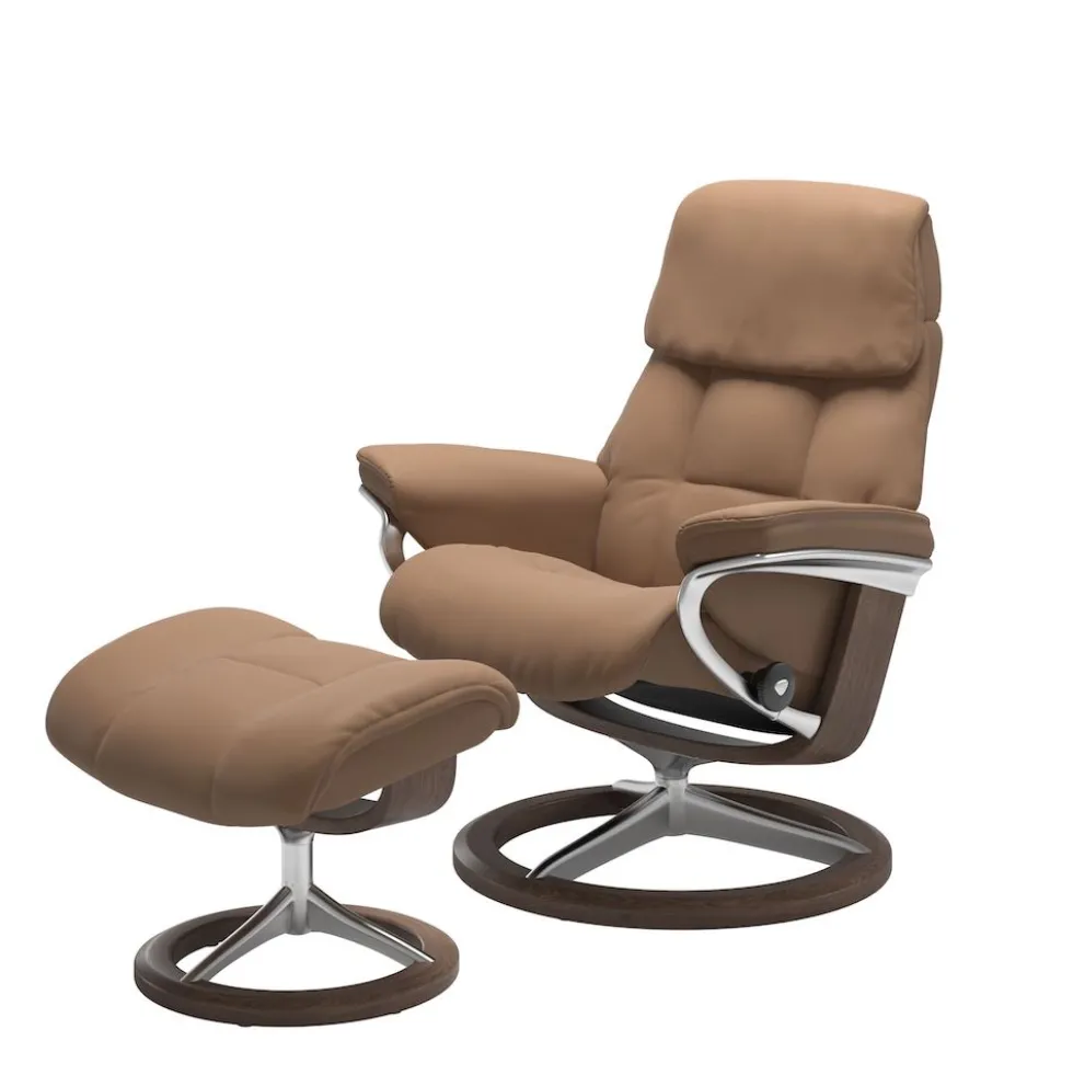 Stressless® Ruby fåtölj & pall signature