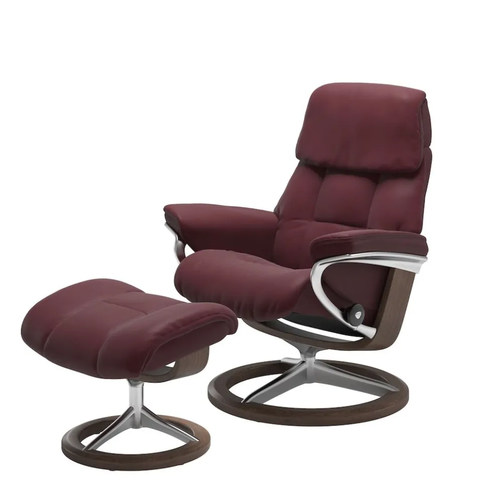 Stressless® Ruby fåtölj & pall signature