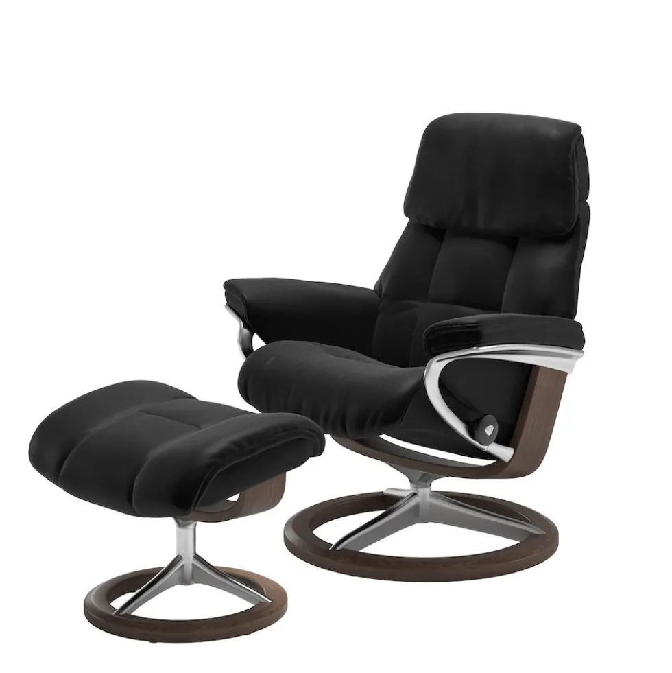 Stressless® Ruby fåtölj & pall signature
