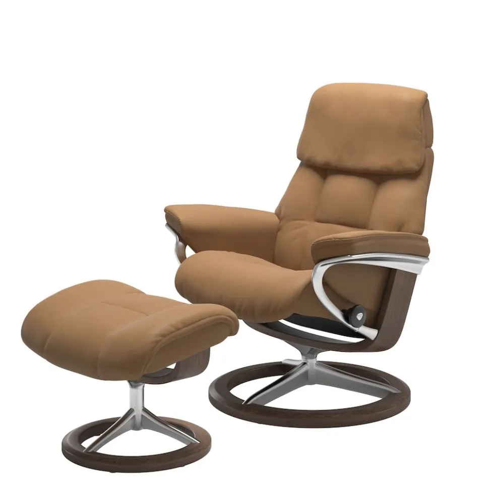 Stressless® Ruby fåtölj & pall signature