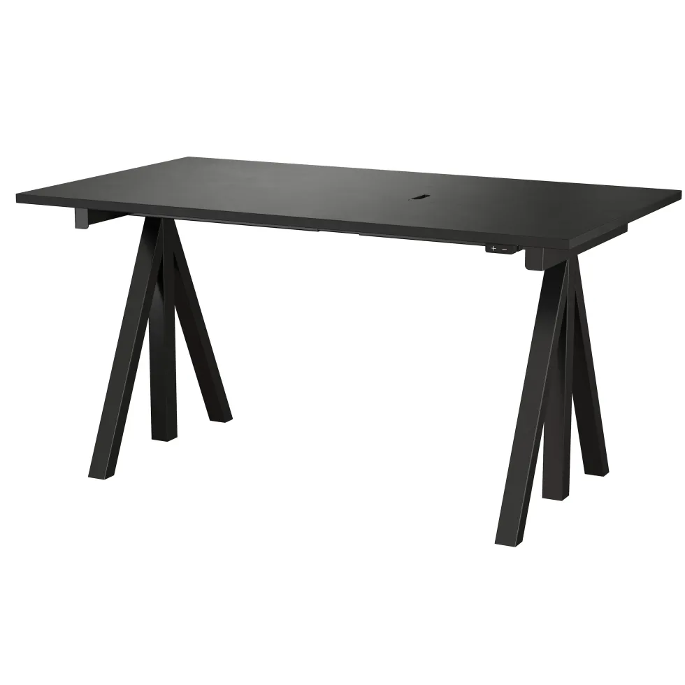 String Höj- och sänkbart skrivbord 140×78 Svart