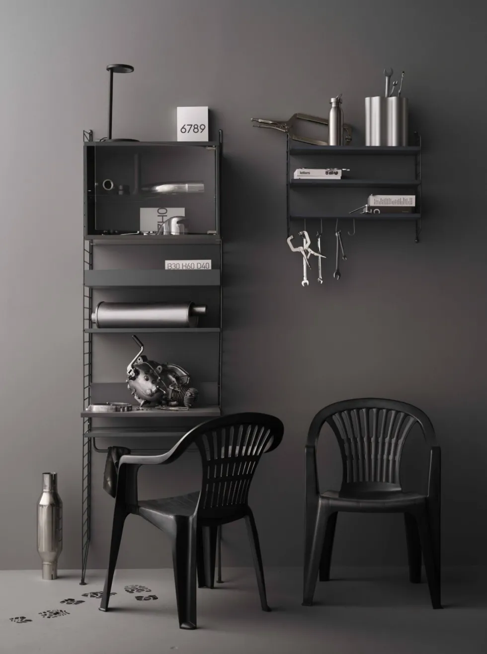 String väggavel 75×20 mörkgrå