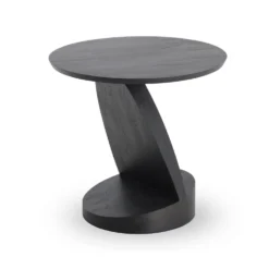 Teak black Oblic side table