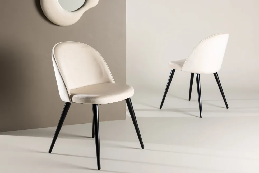 Velvet Matstolar Beige
