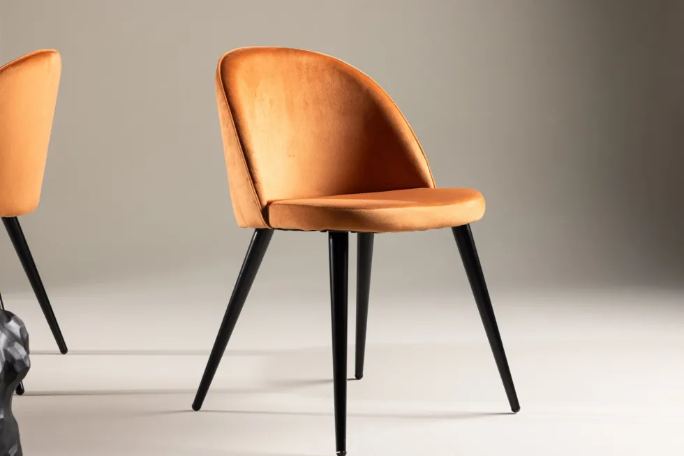 Velvet Matstolar Rostig orange