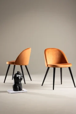 Velvet Matstolar Rostig orange