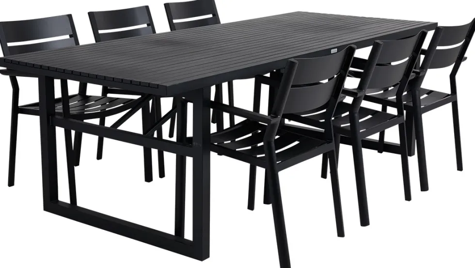 Vevi Matbord – Svart, 230×95 cm