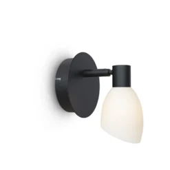 Vägglampa Cut enkel svart/opal glas