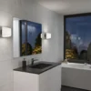 Vägglampa Evoke oval antracit/opal glas
