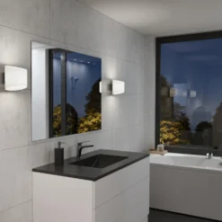 Vägglampa Evoke oval antracit/opal glas