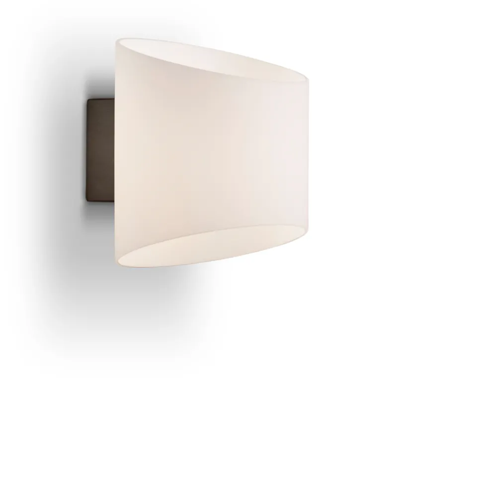 Vägglampa Evoke oval antracit/opal glas