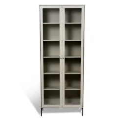 Volt vitrinskåp lågt beige