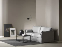 ZARA 3-sits bäddsoffa i Madeira Light Grey – med förvaring och hög komfort